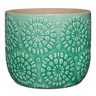 Sea Green Ceramic Planter With Drainage Plug 4.5 In. Flower Pot