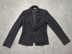 White House Black Market Mantel Damen 4 Schwarz Blazer Ein Knopf Plissee Büro - Bild 1 von 8