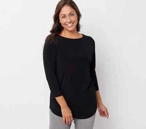 Nueva túnica de punto líquido regular Susan Graver Modern Essentials A468645 para mujer - Imagen 1 de 4