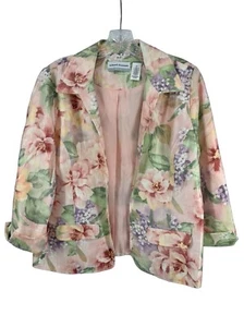 NEW Alfred Dunner Jacket 8P Pastel Floral Spring Summer Blazer - Picture 1 of 3