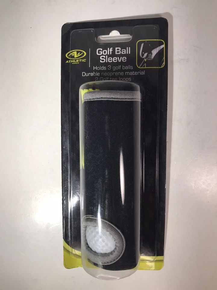 Athletic Works Golf Ball Sleeve With 2 Golf Tee Loops - Holds 3 Golf Balls