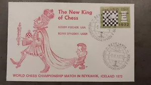 1972 - Bobby Fischer vs. Spassky Chess FYI Envelope With Stamp Iceland - Picture 1 of 2