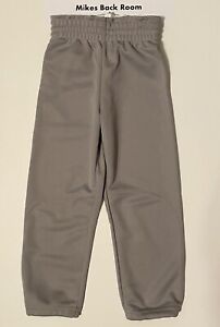 *NEW* YOUTH MAJESTIC 854Y Baseball Softball Pull-on PANTS Gray YOUTH Small
