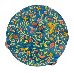 Yair Emanuel Judaica Jewish Artist - Hand Painted & Signed - 8" Music Tambourine - Picture 1 of 9