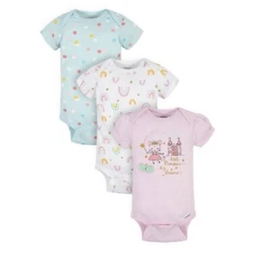 Gerber Baby Girl 3-Piece Fairy Little Princess and Rainbows Onesies Size Newborn - Picture 1 of 4