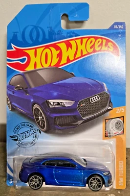 Hot Wheels HW Turbo 2/5 (2017) Blue Audi RS 5 Coupe PAINT ERROR 118/250 - Image 1 of 4