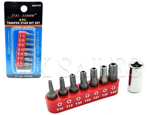 8pc Tamper Proof Security Torx Star Bit Set T10 T15 T20 T25 T27 T30 T-40 TAIWAN - Picture 1 of 2