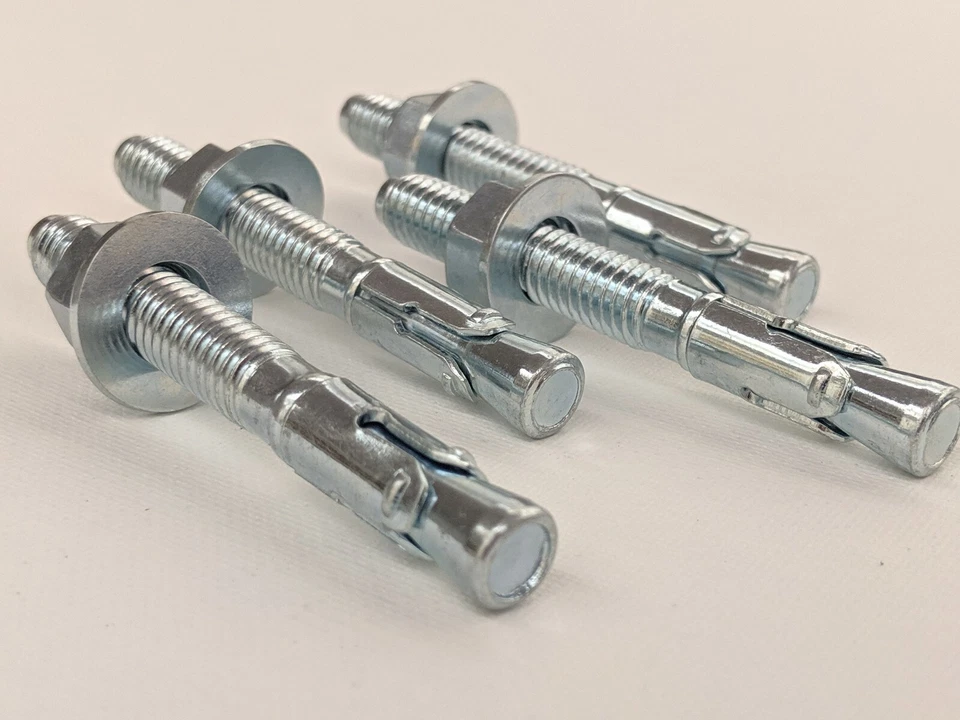 Paquete de 4 anclaje de hormigón Hillman 3/8" X 3" acero zinc cuña Foto 1 de 1