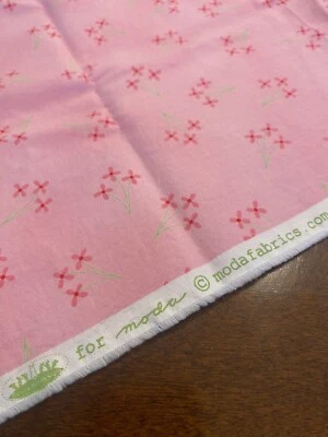 Rose Pink on Bubblegum Pink Moda COTTON FABRIC Quilt Sew 25" x 42" - Image 1 of 4