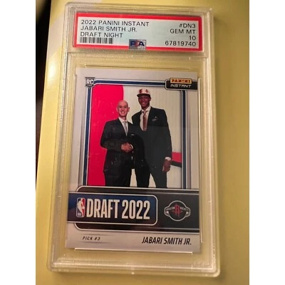 2022 Panini Instant DRAFT NIGHT #DN3 Jabari Smith Jr HOUSTON ROOKIE PSA 10 GEM - Image 1 of 2