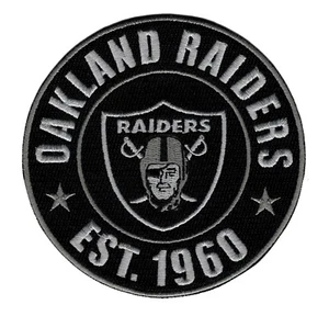 🔥4" OAKLAND RAIDERS EST.1960 Round Iron-on Raider Nation Football Jersey PATCH! - Bild 1 von 1