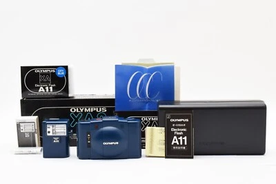 CITY BLUE [ Almost Unused in BOX ] Olympus XA2 35mm Film Camera A11 Flash JAPAN - Image 1 of 4