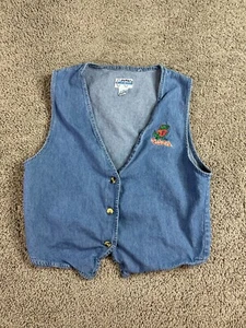 VINTAGE Florida Gators Denim Vest Womens Medium Blue Embroidered Sleeveless - Picture 1 of 6
