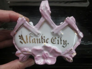 Vintage Pink Lusterware Basket Souvenir Atlantic City Made in Germany - Picture 1 of 5