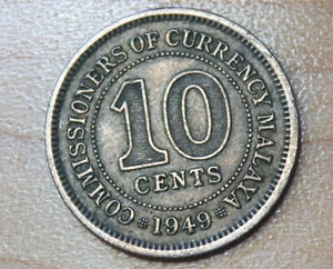 1949 Malaya 10 Cents - Picture 1 of 2