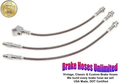 STAINLESS BRAKE HOSE SET Ford Mustang II, 1977 1978 - Image 1 of 2