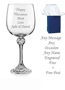 personalised engraved wine glass,  birthday gifts, any ages, 40th, 50th, 60th, - Picture 1 of 5
