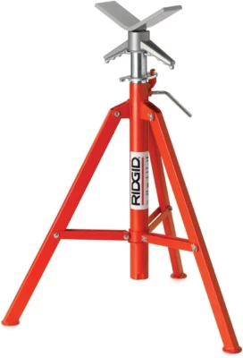 22168 Model VF-99 V Head High Folding Pipe Stand, 12-Inch Pipe Stand, Red - Image 1 of 4