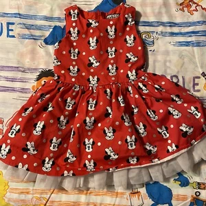 Disney Store Mickey Minnie Mouse Tutu Holiday Tulle Dress Kid’s Size 3 Red Dots - Picture 1 of 5