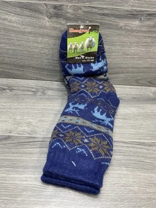 Shengyuzi Men’s Slipper Sock Anti Slip Sz 41-46 New Blue Winter - Picture 1 of 6