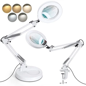 10X Magnifying Glass with Light and Stand, Upgrade Button 5 Color Modes Stepl... - Picture 1 of 7