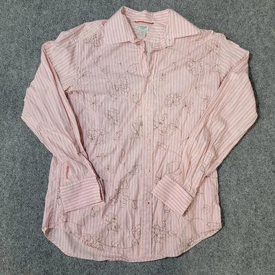 Guess Shirt, Vintage Pink, Size Large w/Floral Stitching - Image 1 of 4
