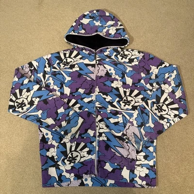 Zoo York X KAWS 2007 sudadera con capucha cremallera completa rara impresión completa monopatín XL Foto 1 de 4