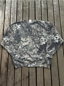 Vintage Mossy Oak On Mossy Oak Shirt large Long Sleeve Sweatshirt Made In USA - Picture 1 of 4