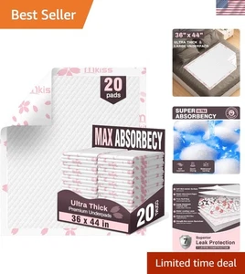 Heavy-Duty Underpads 36x44 - 7 Layer Protection, 20 Ct - Picture 1 of 9