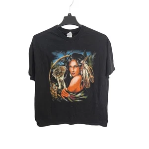 Vintage Native American Woman Dreamcatcher Wolf  90's T-Shirt Men's XL - Picture 1 of 6
