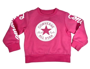 CONVERSE ALL-STAR x CHUCK TAYLOR Hot Pink CREW-NECK SWEATSHIRT Toddler 4T Girl - Picture 1 of 6