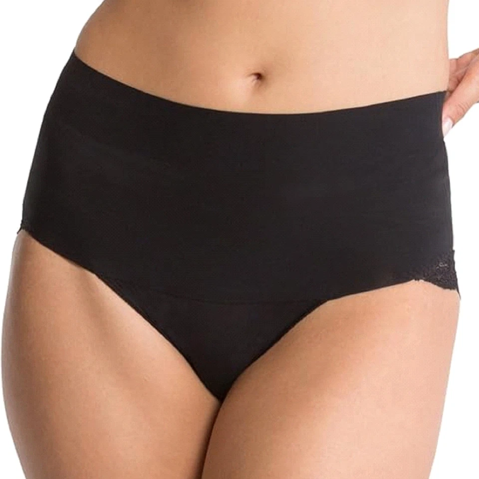 Cueca SPANX Undie-tectável de renda atrevida muito preta tamanho GG nova com etiquetas - Imagem 1 de 2
