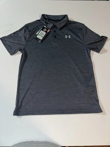 Under Armour Boys Heatgear Polo - Gray - Youth Large - Picture 1 of 6