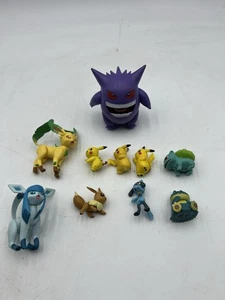 Pokemon Action Figures Collectible PVC Lot of 10 Figures Leafeon Gengar - Picture 1 of 11