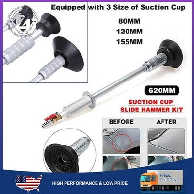 Air Pneumatic Dent Puller Car Auto Body Repair Suction Cup Slide Tool Hammer Kit - Image 1 of 4