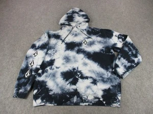 Sudadera con Capucha Volcom Para Hombre Extra Grande Negra Blanca Tie Dye Pullover Polar Patín Logo - Imagen 1 de 14