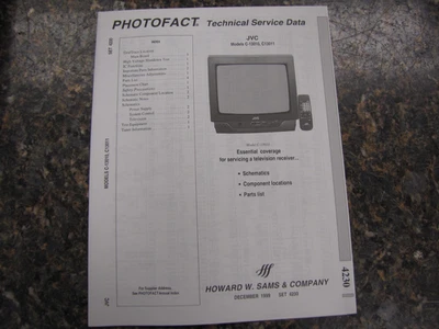 Sams Photofact 4230 Technical Service Manual for JVC C-13010, C-13011 - DEC 1999 - Image 1 of 2