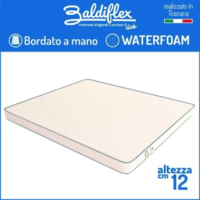 MATERASSO H 12 CM ORTOPEDICO WATERFOAM POLIURETANO BASIC BORDATO ANALLERGICO - Immagine 1 di 4