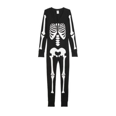 Victoria's Secret Thermal Sleep Bodysuit XXL *Black Skeleton* NEW! Foto 1 de 3