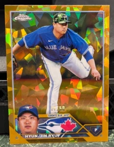 Hyun-Jin Ryu 2023 Topps Chrome Update Sapphire GOLD Refractor #'d 14/50 BLUE JAY - Picture 1 of 2