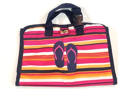 Thirty-One Flip Flop Embroidered Tri-Fold Travel Makeup Bag - Image 1 of 4