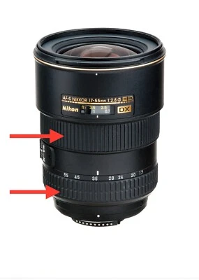 Lens Zoom + Focus Rubber Rings (2 PCS) for Nikon AF-S 17-55mm f/2.8 G ED Lens - Image 1 of 2