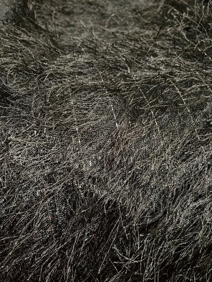 Fabric Lot 5 Yds 24 Ins 60 W Black Eyelash Lame  Silver Threads Stretch Knit - Image 1 of 4