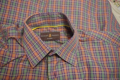 Camisa Robert Talbott Clásica Verde Naranja A Cuadros Hombre Talla:M Foto 1 de 4