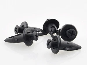 25 clips de coche negros reemplazan la pieza # 91502-SM4-000 10mm Honda Bumper Fascia - Imagen 1 de 3