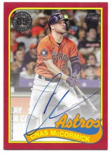 2024 Topps Update Series 1989 Topps Auto Red Chas McCormick #08/25 Astros - Picture 1 of 2