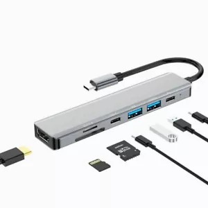 7-in-1 Type C Hub USB 3.1 4K HDMI USB-C Adapter SD TF for Macbook Pro Air Laptop - Picture 1 of 11