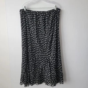 chadwick's womens elastic waist skirt sz 22 Pull-On polka dot midi dark romantic - Picture 1 of 8