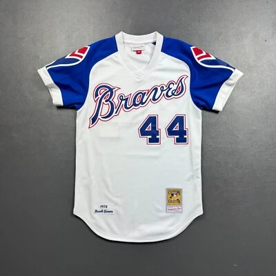 Camiseta deportiva 100 % auténtica Hank Aaron Mitchell & Ness 1974 Atlanta Braves talla 36 S Foto 1 de 4