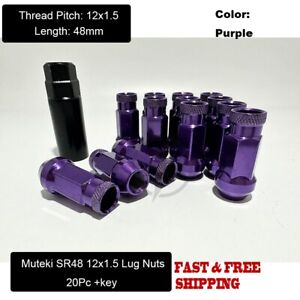 20 Purple Bulge Muteki Lug Nut 12x1.5 For Chevy Corvette Camaro S10 Firebird GTO